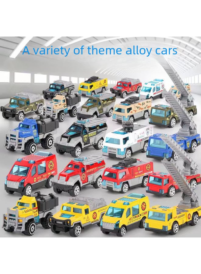 Back To Force Alloy Car Model Sliding Engineering Car Sports Car Stall Toys Children's Toys Manufacturers Wholesale-Color:60 Alloy Simulation Sliding Fire Truck  - Image 2