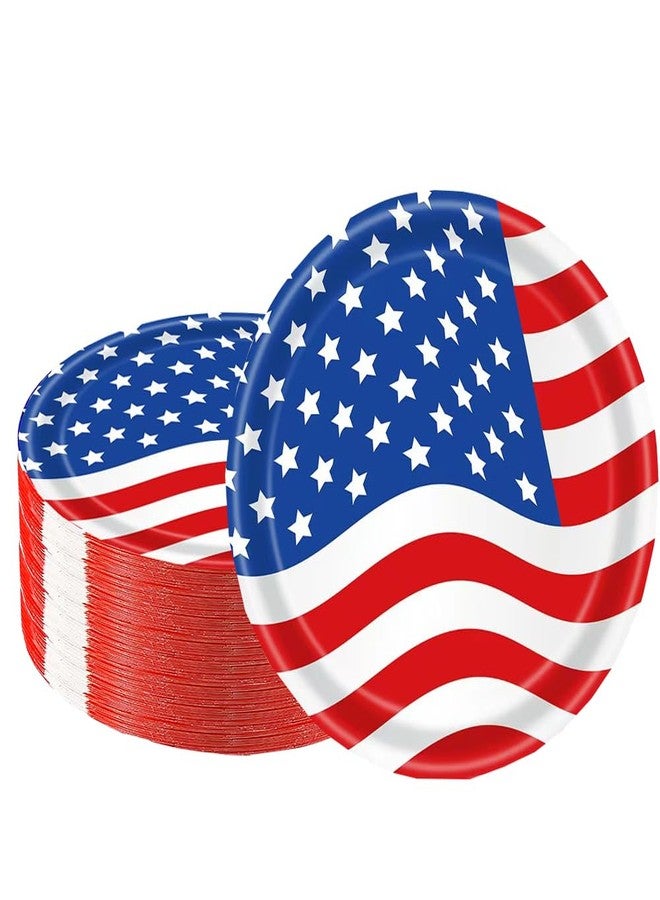 HSPAIDYP 50Pcs USA Flag Paper Plates 7inch American Flag Plates,4th of July Paper Plates,4th of July Themed 4th of July Party Supplies,for Memorial Day,Veterans Day, Independence Day Party Supplies Decor - Image 1