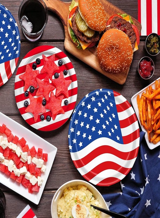 HSPAIDYP 50Pcs USA Flag Paper Plates 7inch American Flag Plates,4th of July Paper Plates,4th of July Themed 4th of July Party Supplies,for Memorial Day,Veterans Day, Independence Day Party Supplies Decor - Image 5