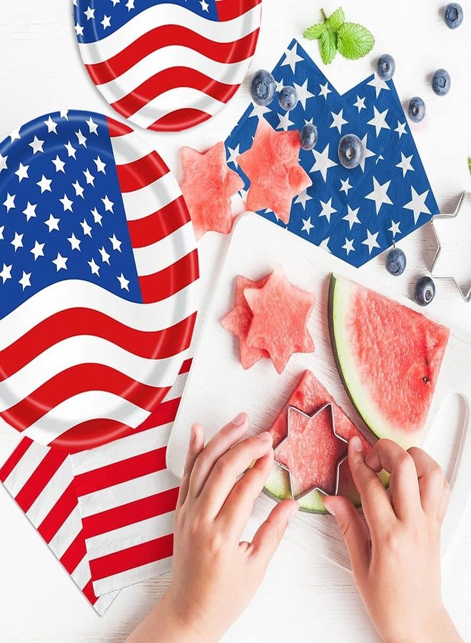 HSPAIDYP 50Pcs USA Flag Paper Plates 7inch American Flag Plates,4th of July Paper Plates,4th of July Themed 4th of July Party Supplies,for Memorial Day,Veterans Day, Independence Day Party Supplies Decor - Image 4