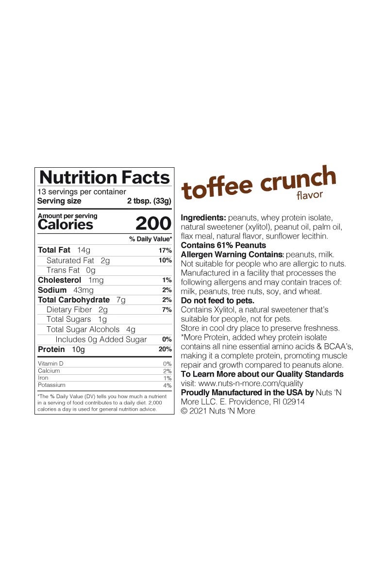 nuts'n more Nuts ‘N More Toffee Crunch Peanut Butter Spread 15oz - Image 5