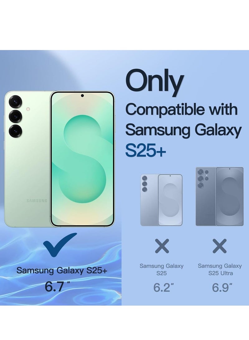 جراب Samsung Galaxy S25 Plus مع حامل مغناطيسي للسيارة وحزام يد عمودي وأفقي لهاتف Samsung Galaxy S25 Plus مقاس 6.7 بوصة - Image 2
