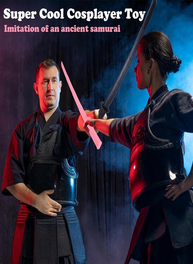 SQUISHCO 2Pcs Samurai Sword, Telescopic Sword Set for Display and Role Play, Anime Sword Toy for Cultural Enthusiasts,Black and Pink (2pcs（Black Pink）) - Image 5