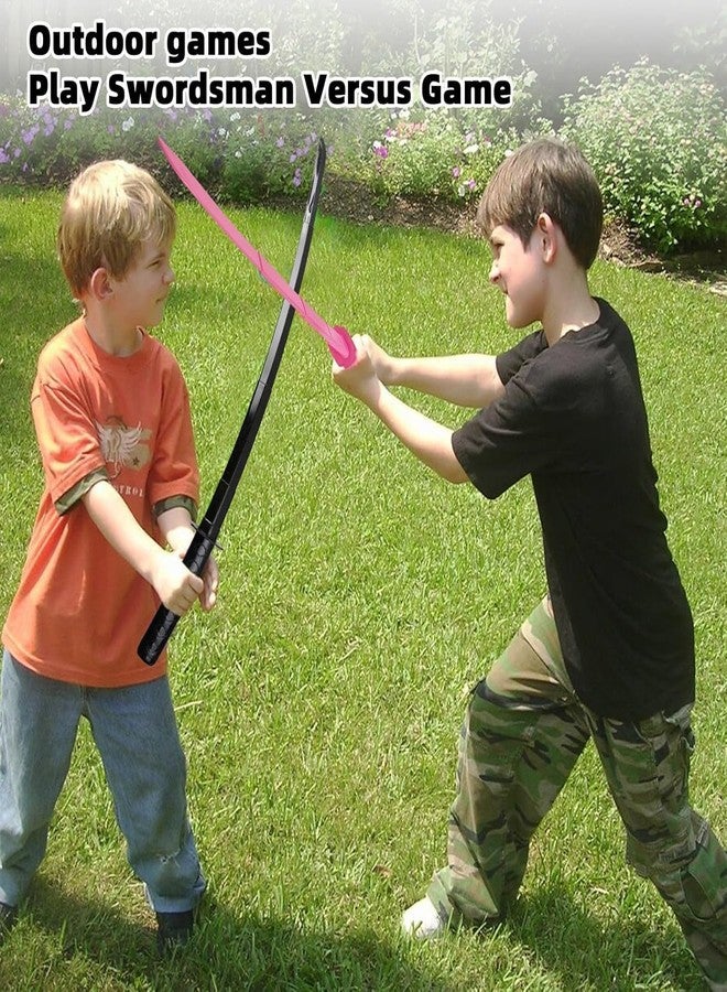 SQUISHCO 2Pcs Samurai Sword, Telescopic Sword Set for Display and Role Play, Anime Sword Toy for Cultural Enthusiasts,Black and Pink (2pcs（Black Pink）) - Image 2