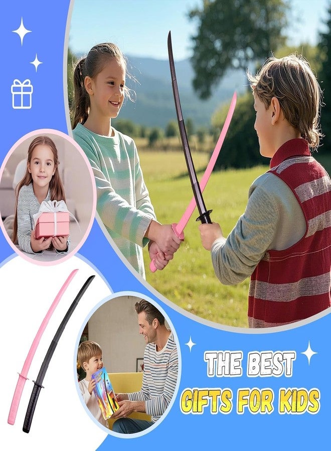 SQUISHCO 2Pcs Samurai Sword, Telescopic Sword Set for Display and Role Play, Anime Sword Toy for Cultural Enthusiasts,Black and Pink (2pcs（Black Pink）) - Image 4