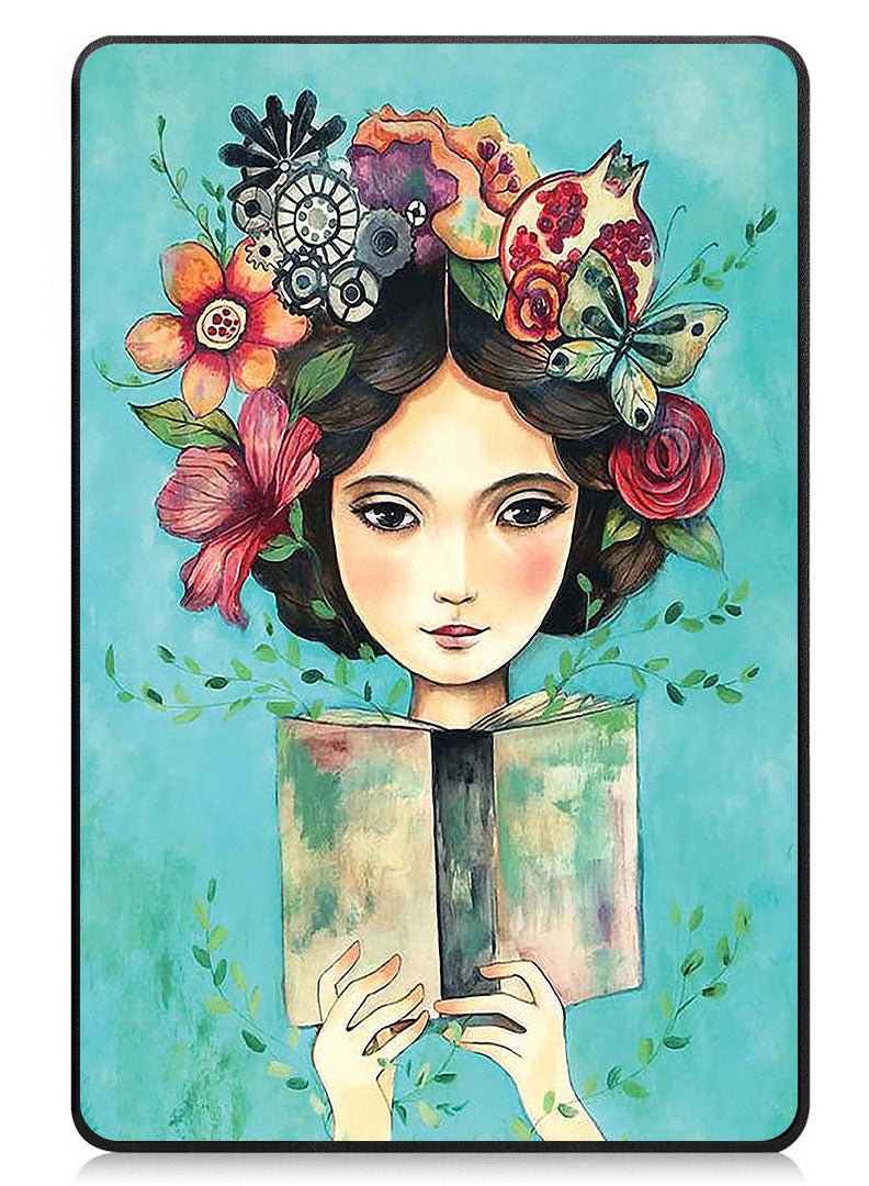 Theodor Protective Flip Case For Apple iPad Pro 11 (2024) With Trifold Stand Auto Wake Sleep Shockproof Cover Girl Reading - Image 1