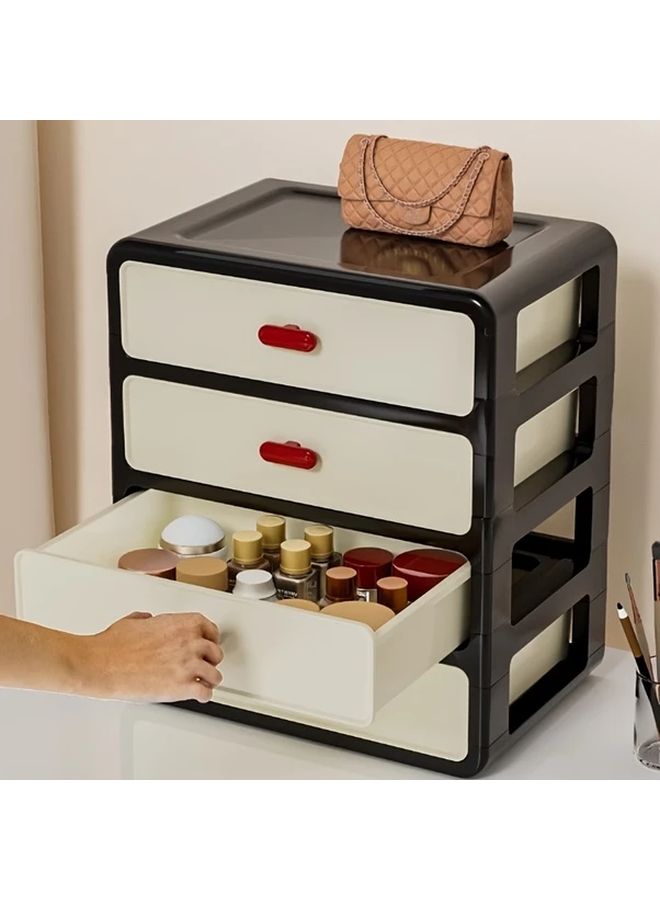 3 Tier Plastic Drawer Storage Cabinet 25cm Wide 22cm High Modular Stackable Desktop Organizer For Office Supplies Cosmetics Jewelry And Documents Space Saving Multifunctional Unit For Home Office Vanity Or Study Area - Image 4