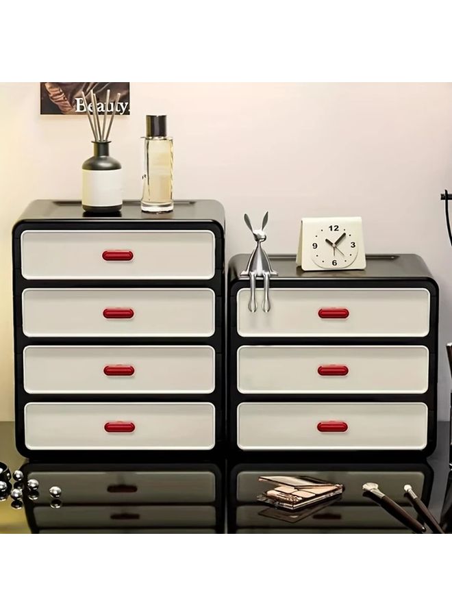 3 Tier Plastic Drawer Storage Cabinet 25cm Wide 22cm High Modular Stackable Desktop Organizer For Office Supplies Cosmetics Jewelry And Documents Space Saving Multifunctional Unit For Home Office Vanity Or Study Area - Image 3
