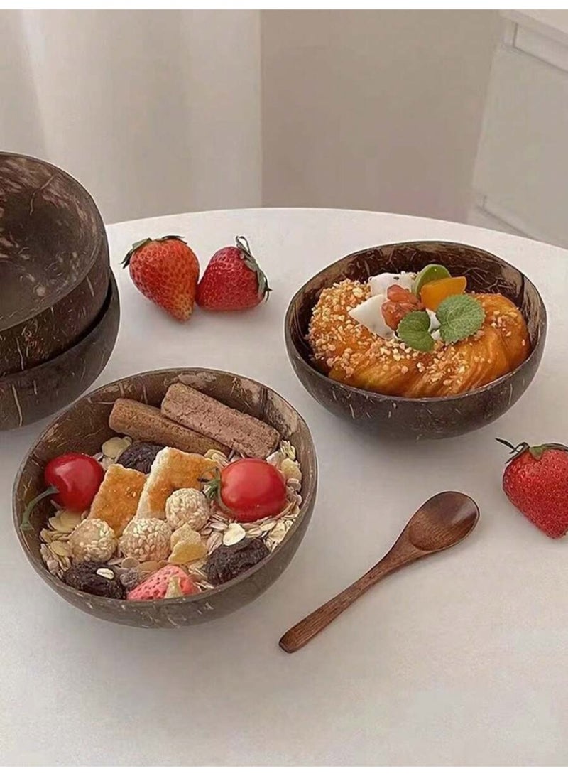 1 صحن جوز الهند الصديقة للبيئة أدوات المائدة الخشبية -- النباتات الطبيعية تحت عنوان يدويا السلطانيات الخشبية المصنوعة من سلطة والحلويات -- الخيار المثالي لتناول الطعام المنزلي المستدام ( المواد : الخشب ؛ الموضوع : النباتات ، واستخدام الكهرباء مجانا ) - Image 4