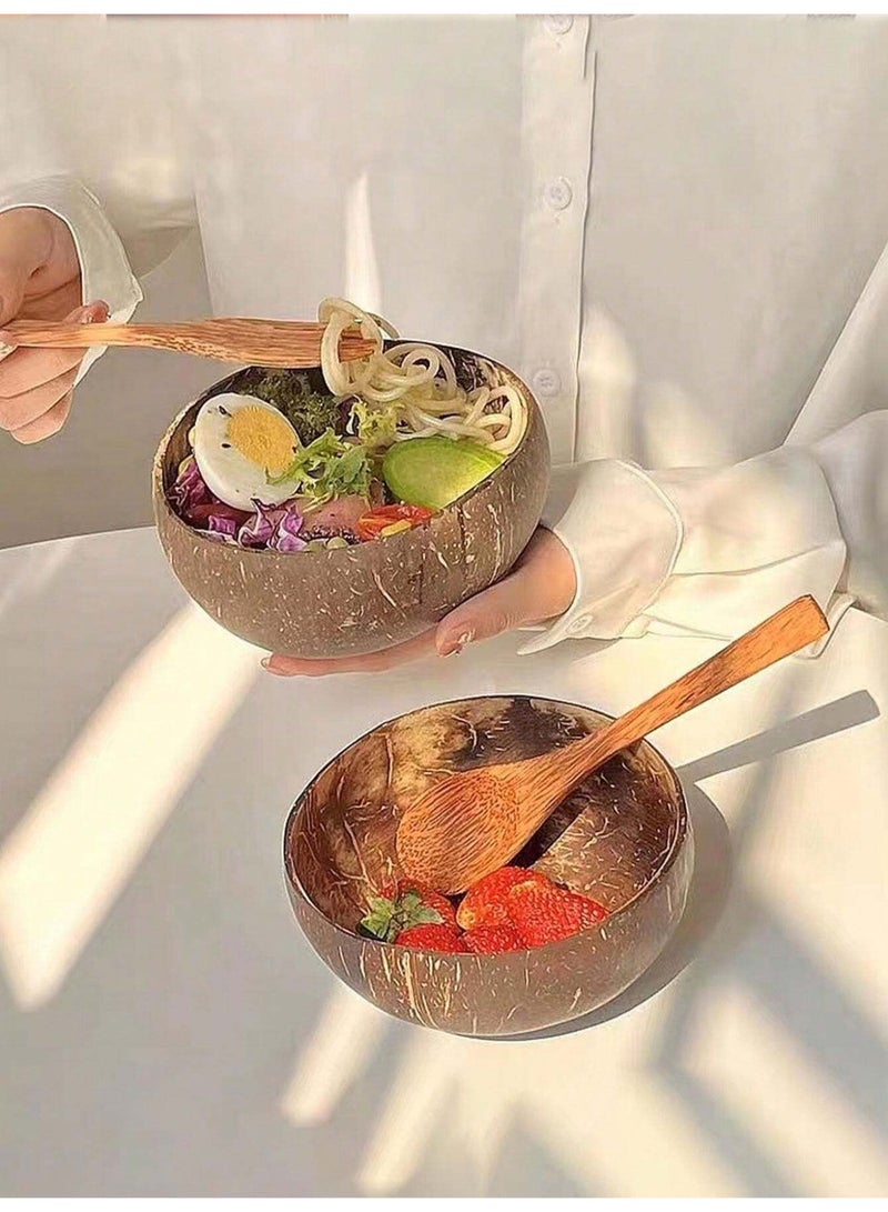 1 صحن جوز الهند الصديقة للبيئة أدوات المائدة الخشبية -- النباتات الطبيعية تحت عنوان يدويا السلطانيات الخشبية المصنوعة من سلطة والحلويات -- الخيار المثالي لتناول الطعام المنزلي المستدام ( المواد : الخشب ؛ الموضوع : النباتات ، واستخدام الكهرباء مجانا ) - Image 3