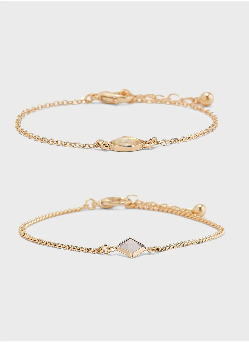 ELLA Multipack Stone Detail Bracelet