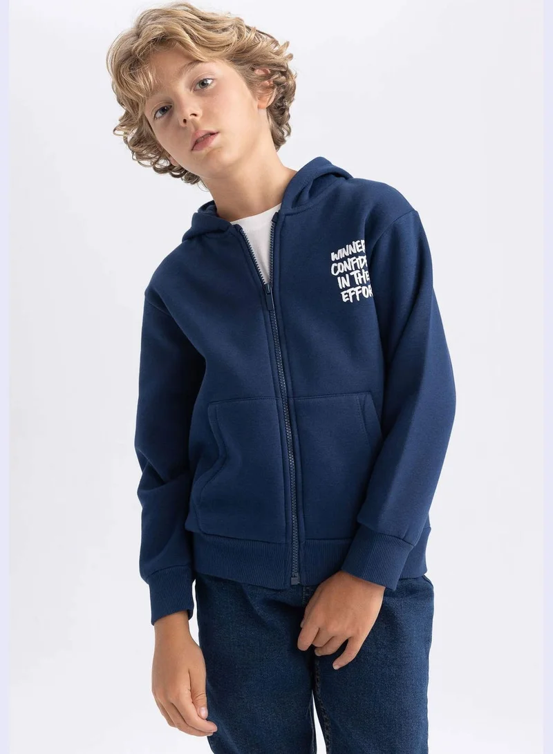 DeFacto Boy Hooded Long Sleeve Knitted Cardigan