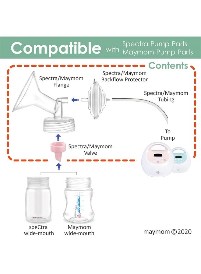 Maymom Pump Part Compatible with Spectra S2 Spectra S1 9 Plus Breastpump Replace Spectra Pump Part Replace Spectra S1 Accessories Spectra Flange Spectra Duckbill Valve (Flange 19mm Pink Valve) - Image 2