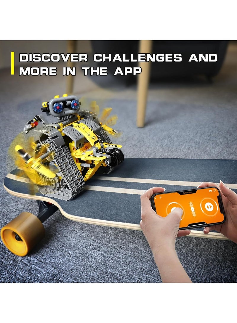3 in 1 Remote Control and App Controlled Robot Dinosaur Building Blocks Kit, Educational STEM Project Coding Set, Creative Birthday Gift for Kids (Yellow Robot) - Image 5