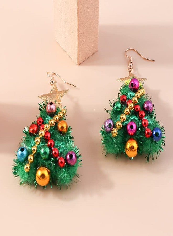 ZMANYIJEW Christmas Tree Earrings for Women Colorful Xmas Elk Drop Earrings Handmade Red Green Festive Holiday Earring - Image 5
