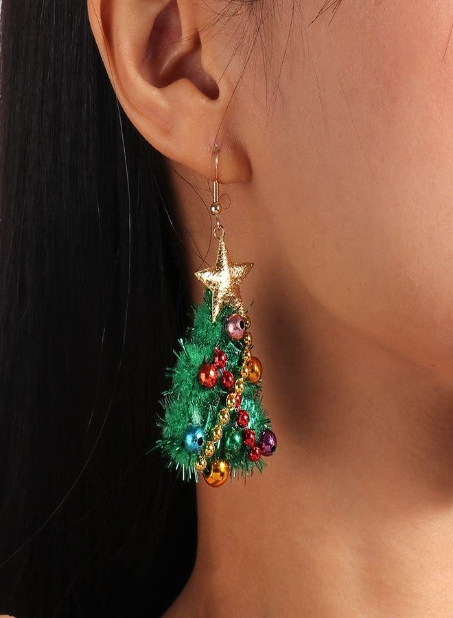 ZMANYIJEW Christmas Tree Earrings for Women Colorful Xmas Elk Drop Earrings Handmade Red Green Festive Holiday Earring - Image 2