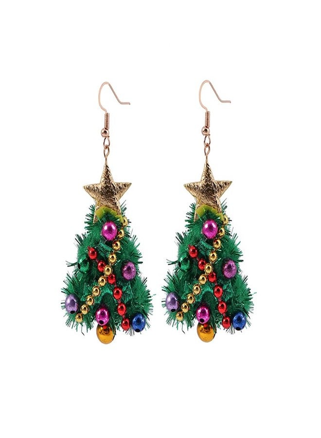 ZMANYIJEW Christmas Tree Earrings for Women Colorful Xmas Elk Drop Earrings Handmade Red Green Festive Holiday Earring - Image 1