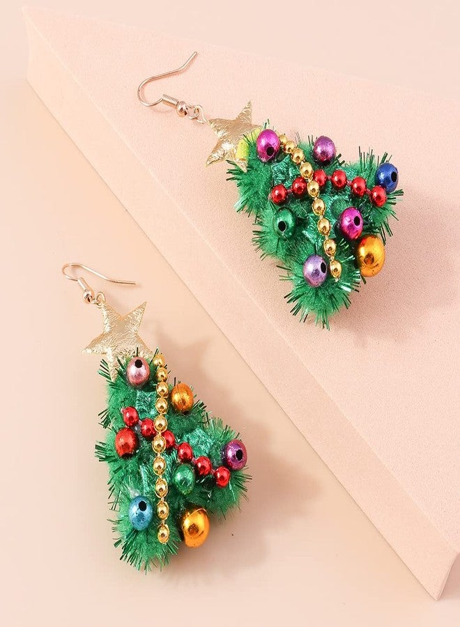 ZMANYIJEW Christmas Tree Earrings for Women Colorful Xmas Elk Drop Earrings Handmade Red Green Festive Holiday Earring - Image 4