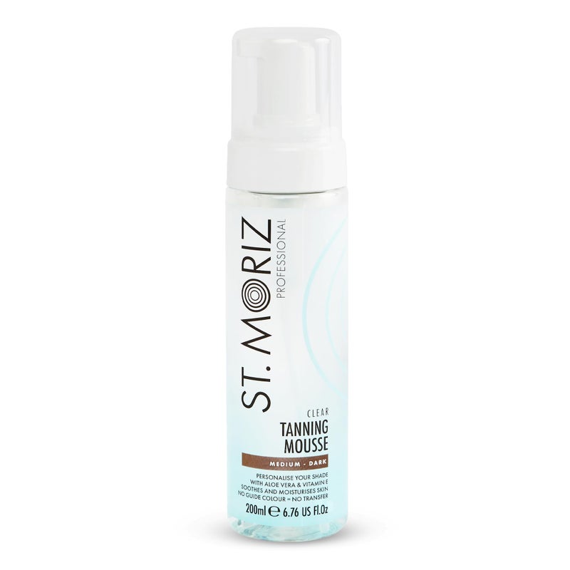 St. Moriz St Moriz Professional Clear Tanning Mousse with Aloe Vera & Vitamin E, Fast Drying Vegan Fake Tan, Medium to Dark (200ml) - Image 1