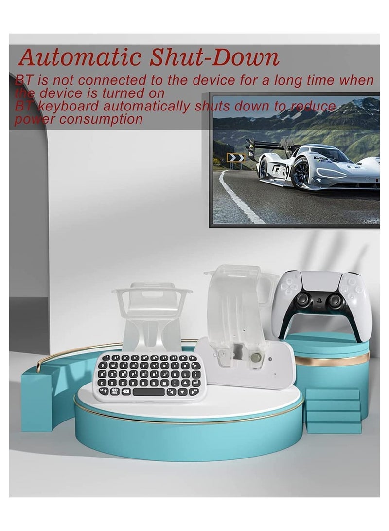 Controller Keyboard for PS5, Wireless Chatpad, Bluetooth 5.0 Connect, Mini Keyboard/ Gaming Keyboard for PS5 Accessories, No Input Delay, Play 30 Hours