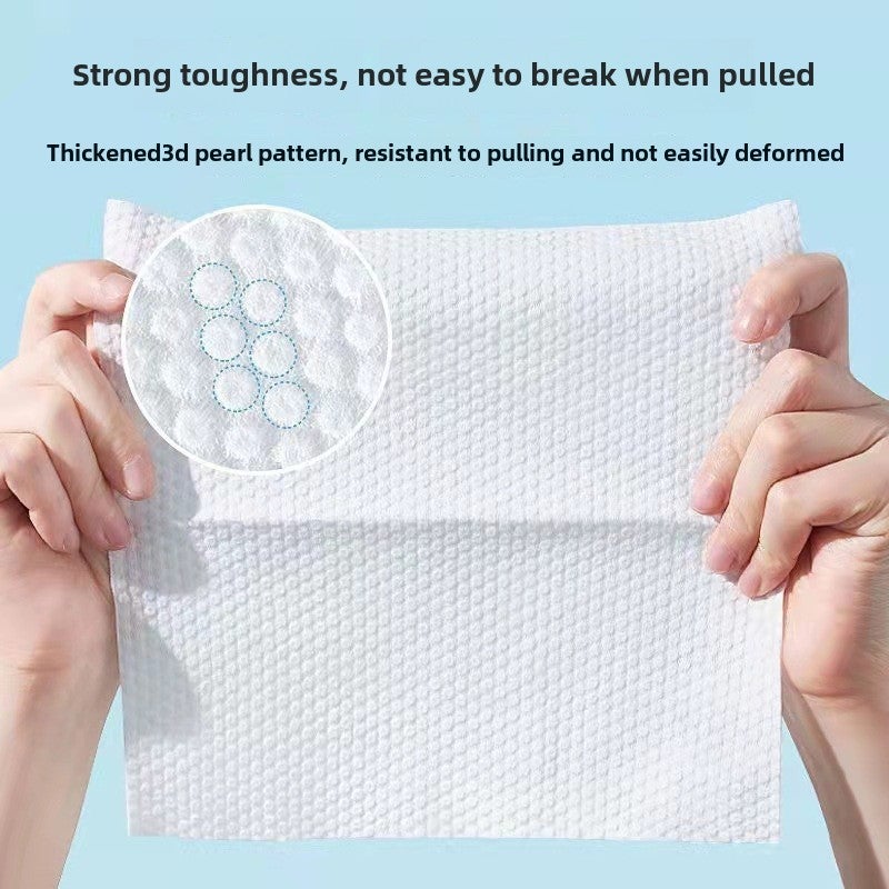 Wash towel disposable face towel thickened cotton soft towel baby dry and wet wipe face towel makeup remover extra thick large bag wholesale(Pearl pattern [100] [15*20]]) - Image 4