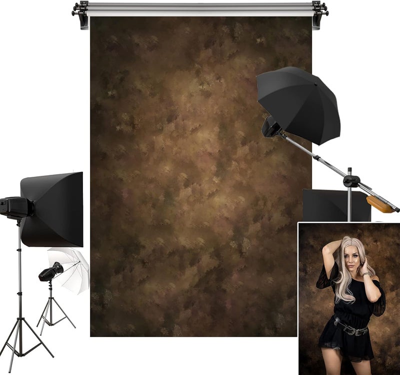 Kate 5x7ft Brown Background Portrait Photography Abstract Texture Backdrop - Image 1
