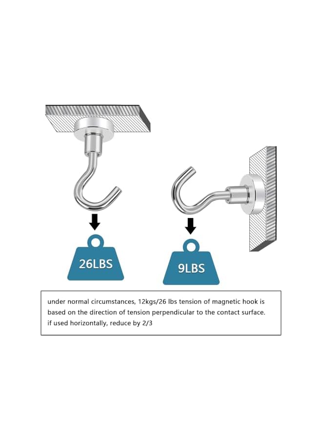 promass 20pcs Magnetic Hooks, 12kgs Heavy Duty Earth Magnets with Hook for Refrigerator, Extra Strong Cruise Hook for Hanging, Magnetic Hanger for Kitchen, Workplace, Office and Garage - Image 4
