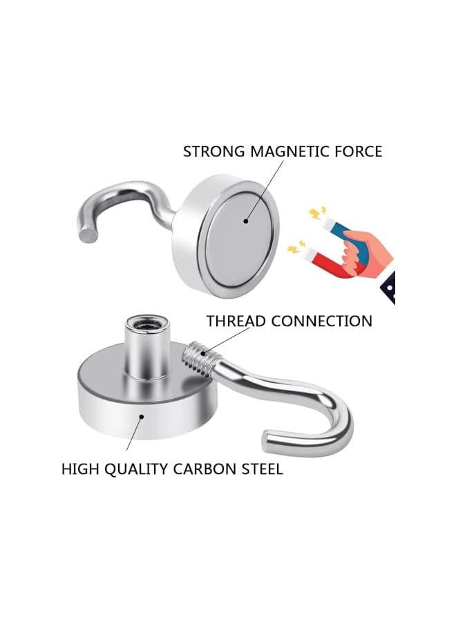 promass 20pcs Magnetic Hooks, 12kgs Heavy Duty Earth Magnets with Hook for Refrigerator, Extra Strong Cruise Hook for Hanging, Magnetic Hanger for Kitchen, Workplace, Office and Garage - Image 3
