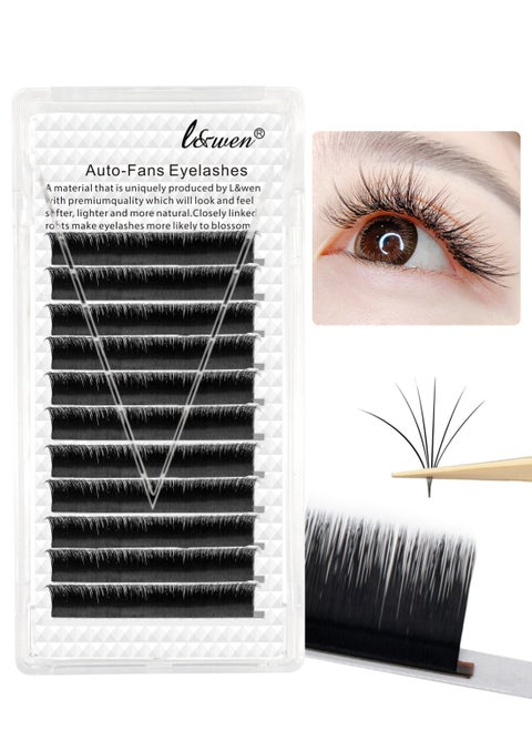 Auto Fans False Eyelashes for Extension Grafting, D Curl Matte Black Easy to Use Long Lasting Lashes for Home DIY Salon( 0.03 thick, 10mm)