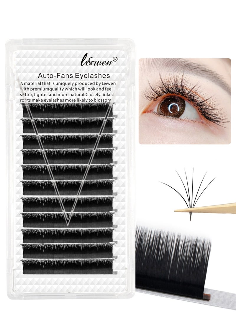 Auto Fans False Eyelashes for Extension Grafting, D Curl Matte Black Easy to Use Long Lasting Lashes for Home DIY Salon( 0.03 thick, 10mm)