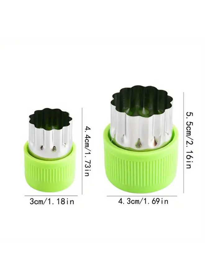 9 Piece Green Stainless Steel Vegetable And Fruit Cutter Set Cartoon Animal Design Flower Vase Baking Biscuit Mold - Image 3
