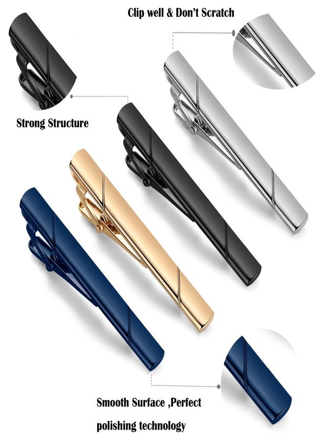 SEVENSTONE 8Pcs Tie Clips for Men Tie Pin Set Ties Necktie Business Bar Clips - Image 3