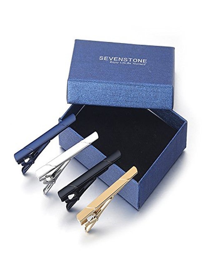 SEVENSTONE 8Pcs Tie Clips for Men Tie Pin Set Ties Necktie Business Bar Clips - Image 5