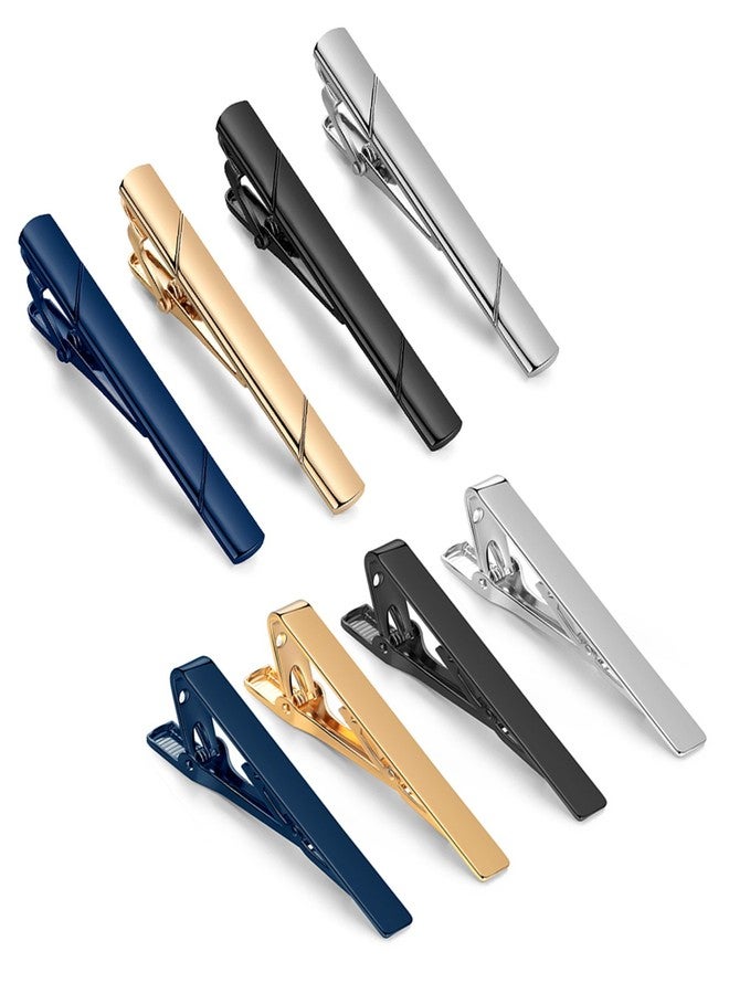 SEVENSTONE 8Pcs Tie Clips for Men Tie Pin Set Ties Necktie Business Bar Clips - Image 1