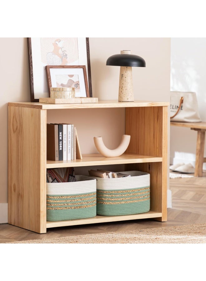 HOMESTAR Rectangle Cotton Rope Storage Basket with Handles - Woven Organizer for Toys, Towels, Ideal for Home Bedroom & Living Room - Image 3