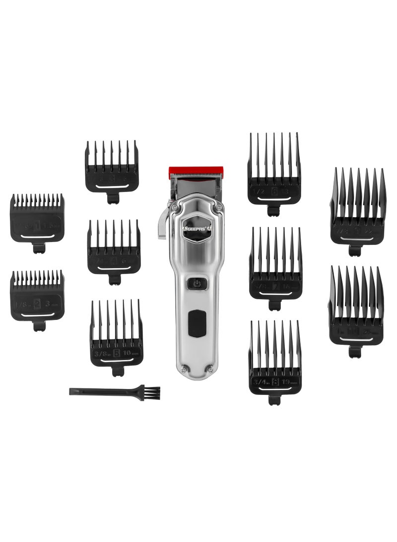 GEEPAS Rechargeable Professional Hair/ Beard Trimmer, Cordless Operation, Removable & Washable Blades, Trim Your Edge For Excellent Line Definition, Waterproof IPX7, 180 Min Working Time, LED Display - Image 1