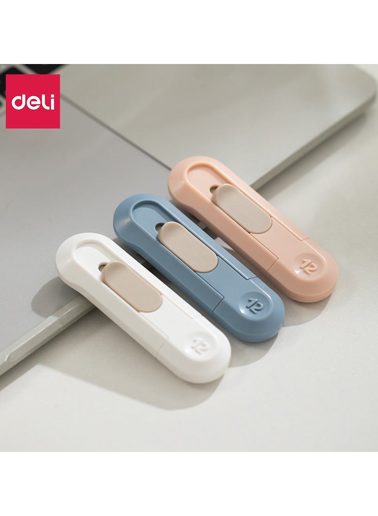 Deli قاطع أدوات دلي نوسيجن ENS065 القابل للسحب التلقائي مع مقبض ABS، داخلي/خارجي - أزرق - Image 2