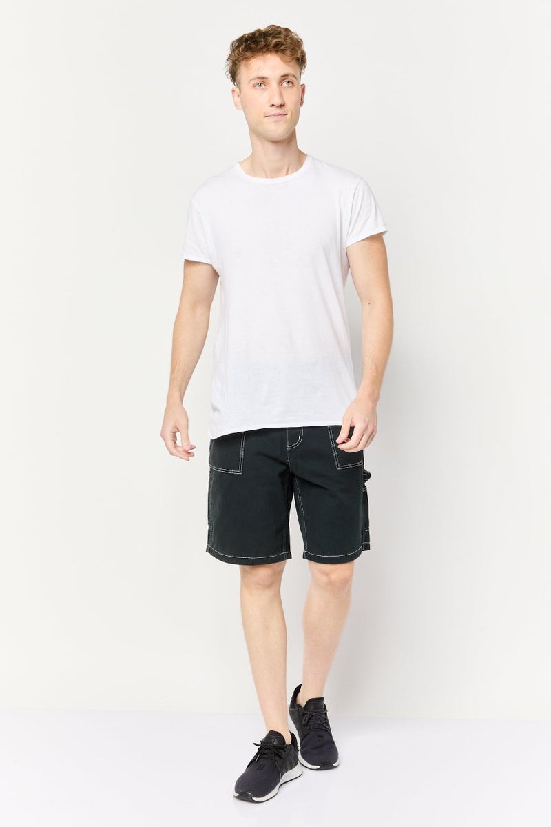 Celio Men Plain Basic Shorts, Dark Green - Image 2