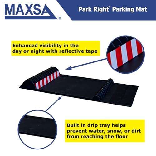 Maxsa Innovations Maxsa 37359-RS Park Right 21" x 11" x 2" Parking Mat, Red - Image 5