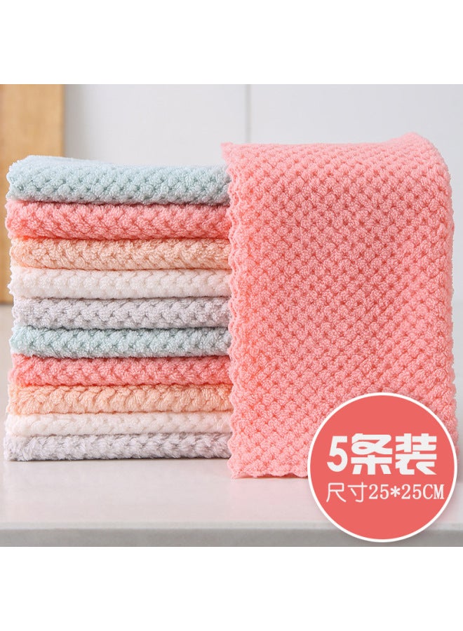 Polyester Pineapple Trimmed Rag Absorbent Decontamination Bagel Cloth Kitchen Cleaning Hair-free Dishwashing Cloth Super Supplies
