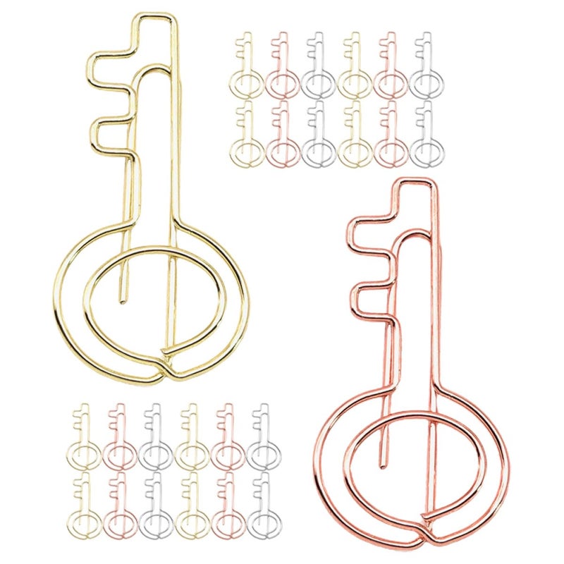 30Pcs Mini Decorative Paper Clips Assorted Gold Rose Gold Silver For School Office - Image 2
