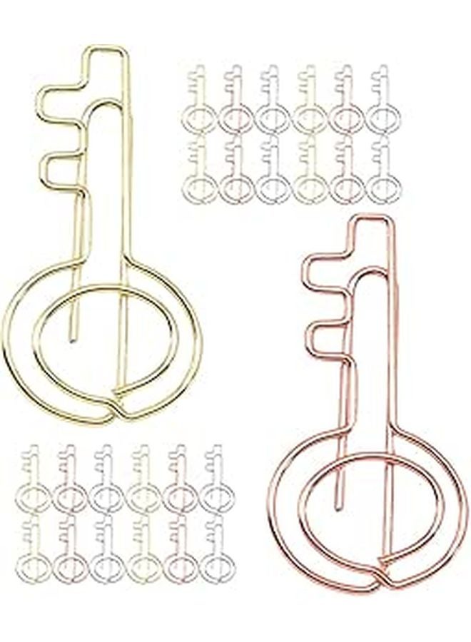 30Pcs Mini Decorative Paper Clips Assorted Gold Rose Gold Silver For School Office - Image 1