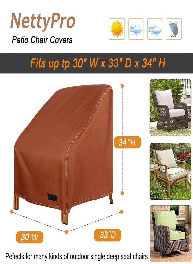 NettyPro Patio Adirondack Chair Covers Waterproof Outdoor Furniture Swivel Recliner Rocking Lounge Deep Seat Chair Cover, Fits up to 34" W x 37" D x 36" H, 2 Pack, Black - Image 4