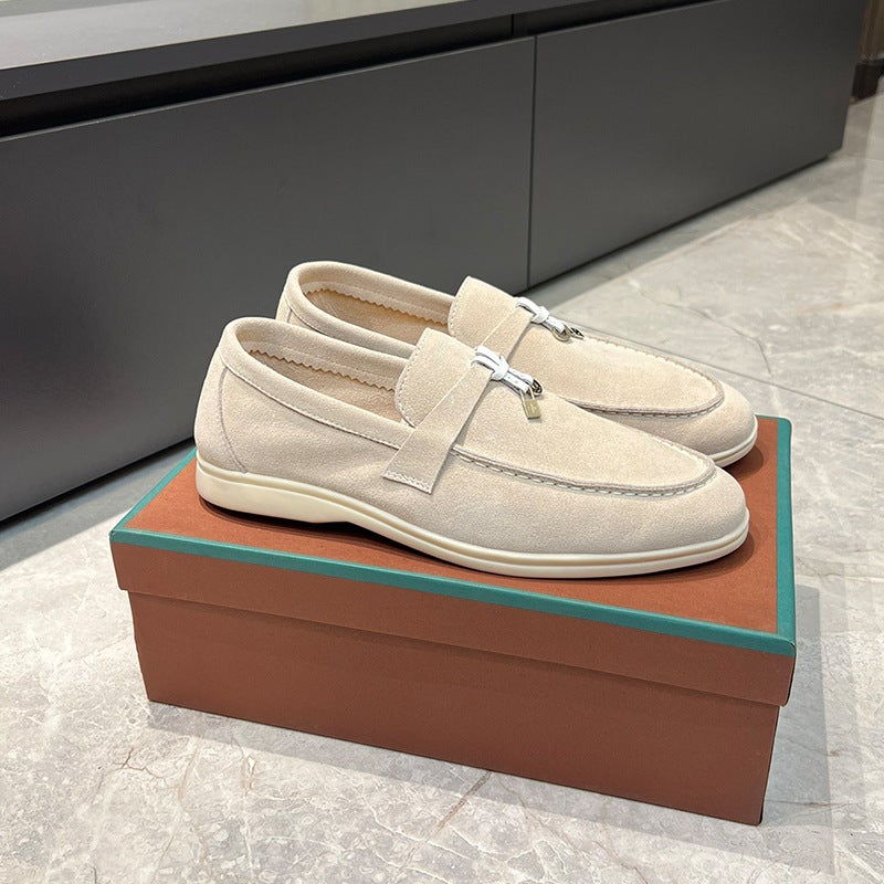 European Station Classic British Style Loafers Tassel Metal Buckle Slip-On Flats Couple Shoes - Image 3