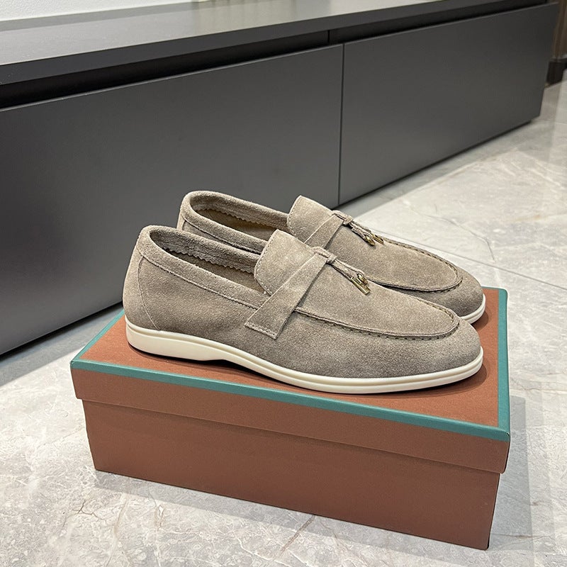 European Station Classic British Style Loafers Tassel Metal Buckle Slip-On Flats Couple Shoes - Image 5