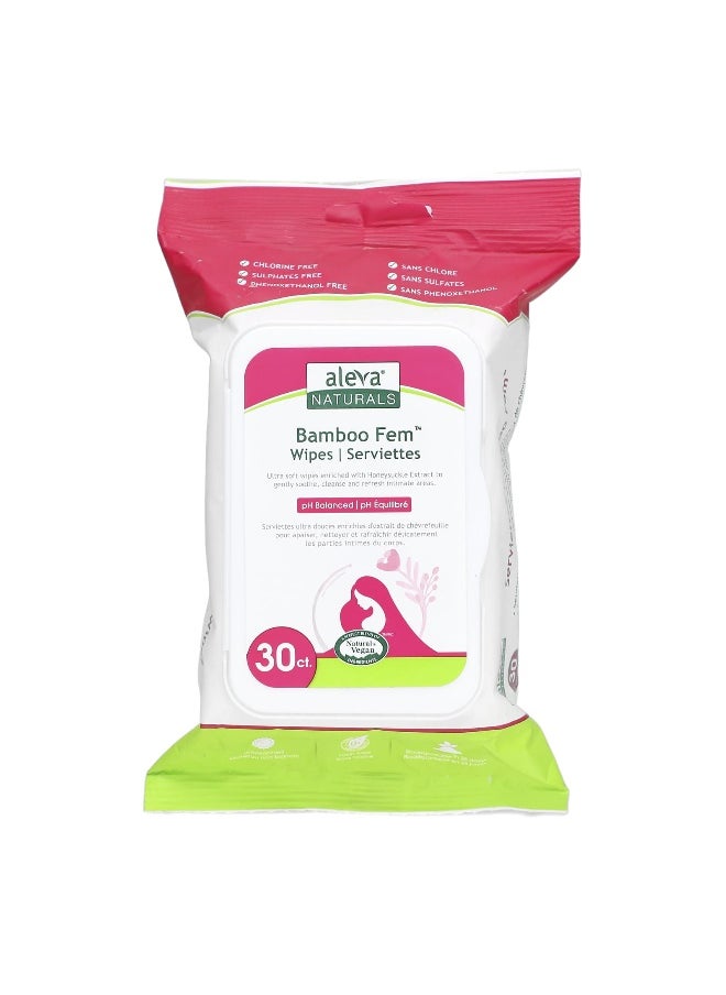 Aleva Naturals Aleva Naturals, Bamboo Fem Wipes, 30 Wipes  - Image 1