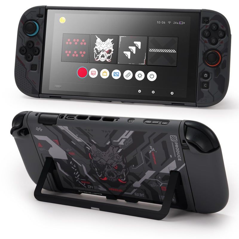 Geekshare PC Slim Protective Case Compatible with NS2 Detachable Shell with ShockAbsorption and AntiScratch Hard Cover Black Cyber Mecha - Image 2