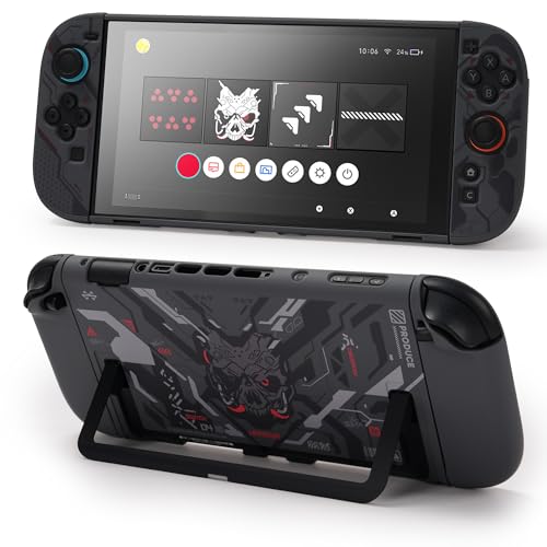 Geekshare PC Slim Protective Case Compatible with NS2 Detachable Shell with ShockAbsorption and AntiScratch Hard Cover Black Cyber Mecha - Image 1