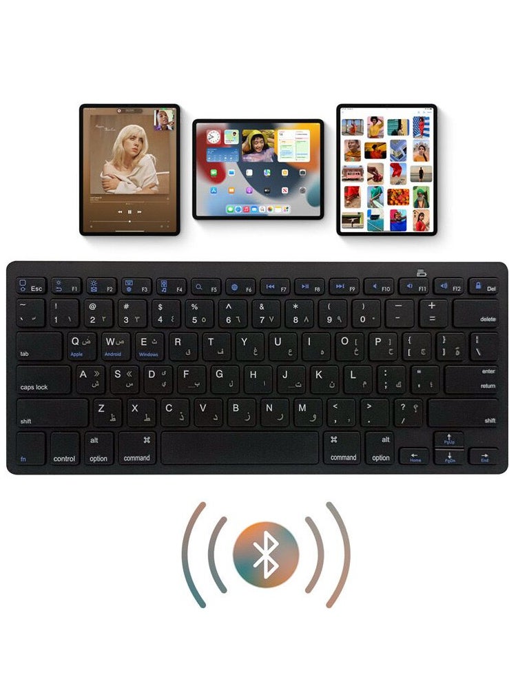 Generic Bluetooth Arabic Keyboard Compatible with Macbook/Laptop/Desktop/iMac，for iPad Air4 5 Pro 11/12.9 and more (Black)  - Image 2