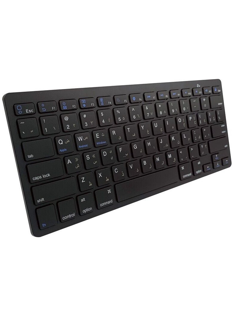 Generic - Bluetooth Arabic Keyboard Compatible with Macbook/Laptop/Desktop/iMac，for iPad Air4 5 Pro 11/12.9 and more (Black) - Image 1